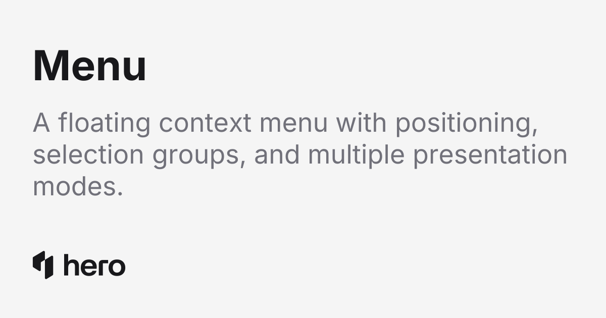 Menu | HeroUI
