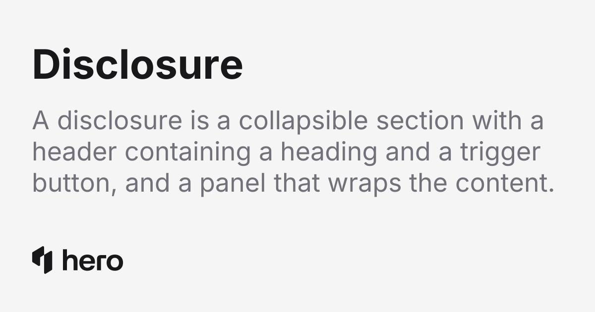 Disclosure Panel